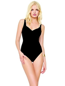 Gottex Women's Draped Panel Sweetheart Square Neck One Piece Swimsuit