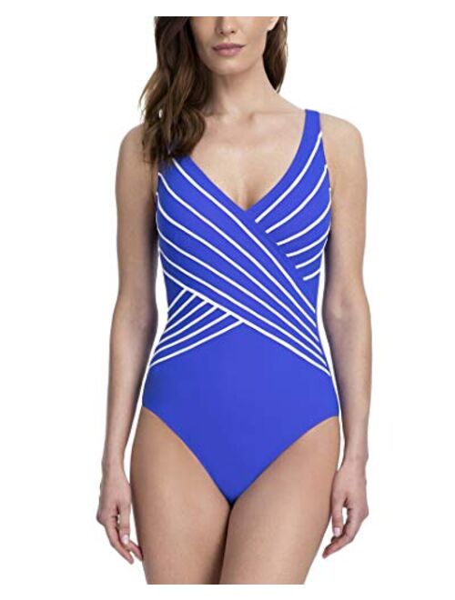 Gottex Swimwear Gottex Women's Piped Surplice One Piece Swimsuit