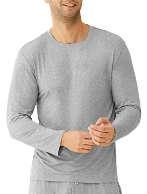 Latuza Men's Bamboo Viscose Pajama Top Long Sleeves Sleep T-Shirt