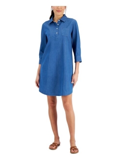 Karen Scott Women's Cotton Chambray Dress, Created for Macy's