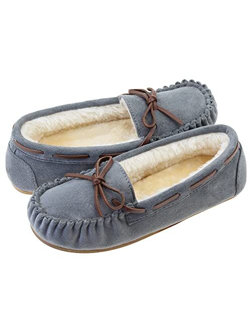 SOCIFAN Womens Moccasin Slippers Indoor Outdoor House Shoes Memory Foam Bedroom Slippers