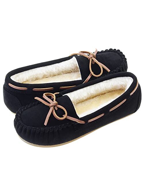 SOCIFAN Womens Moccasin Slippers Indoor Outdoor House Shoes Memory Foam Bedroom Slippers