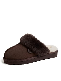 Women's Fireside Sydney Shearling Indoor/Outdoor Water Resistant Scuff Slipper, Wide Widths