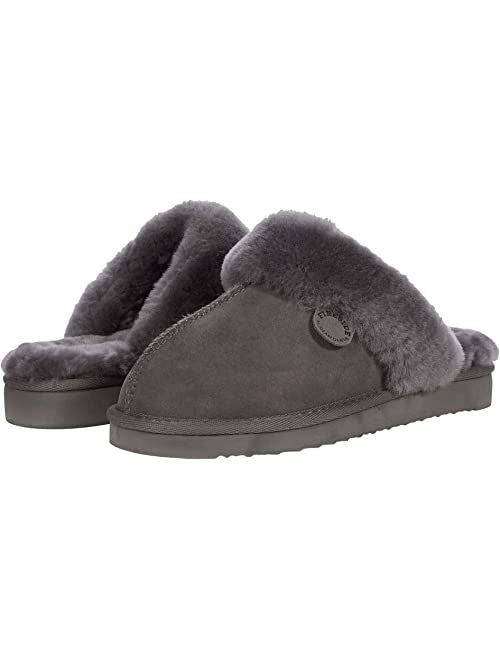 Dearfoams Women's Fireside Sydney Shearling Indoor/Outdoor Water Resistant Scuff Slipper, Wide Widths