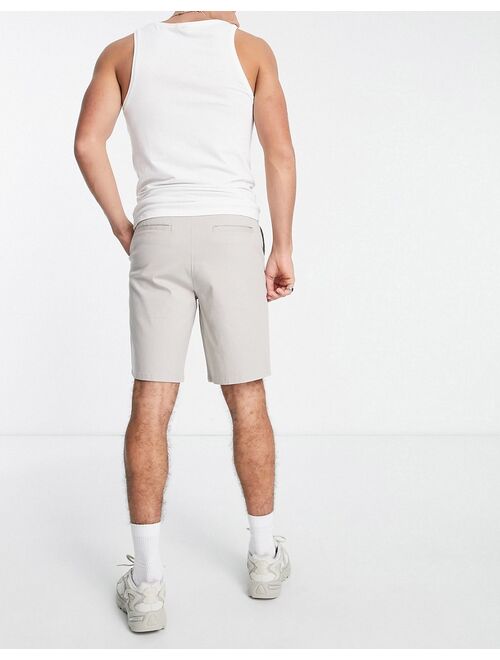 ASOS DESIGN relaxed skater chino shorts in light gray