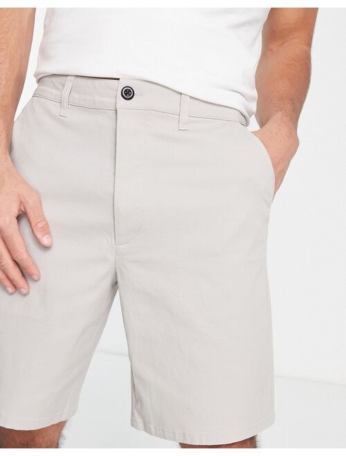 ASOS DESIGN relaxed skater chino shorts in light gray