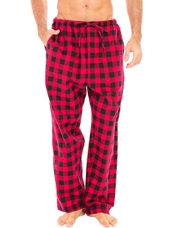 Men's Lightweight Flannel Pajama Pants, Long Cotton Pj Bottoms