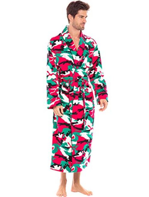 Alexander Del Rossa Men's Lightweight Flannel Robe, Soft Cotton