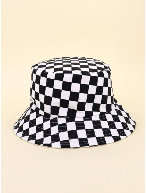 Shein Kids Plaid Pattern Bucket Hat