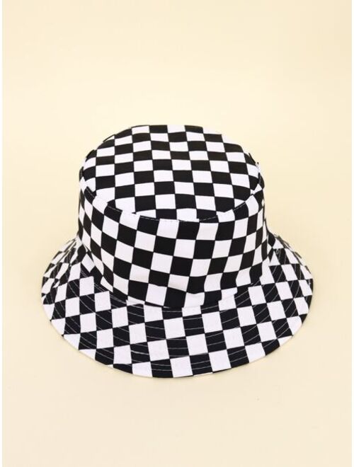 Shein Kids Plaid Pattern Bucket Hat