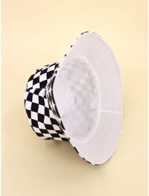 Shein Kids Plaid Pattern Bucket Hat