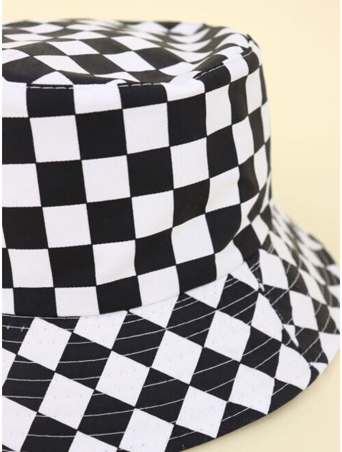 Shein Kids Plaid Pattern Bucket Hat