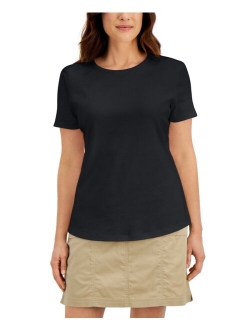 Karen Scott Petite Solid Crewneck Top, Created for Macy's