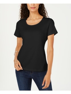 Karen Scott Petite Cotton Scoop-Neck Top, Created for Macy's