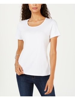 Karen Scott Petite Cotton Scoop-Neck Top, Created for Macy's