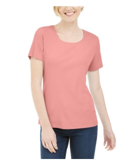 Karen Scott Petite Cotton Scoop-Neck Top, Created for Macy's