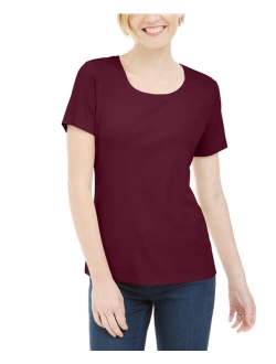 Karen Scott Petite Cotton Scoop-Neck Top, Created for Macy's