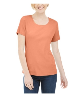 Karen Scott Petite Cotton Scoop-Neck Top, Created for Macy's