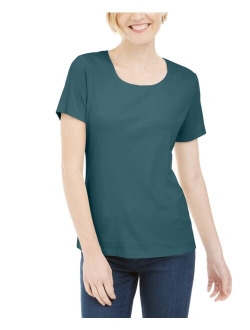 Karen Scott Petite Cotton Scoop-Neck Top, Created for Macy's