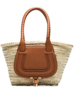 Chloé Marcie raffia tote bag