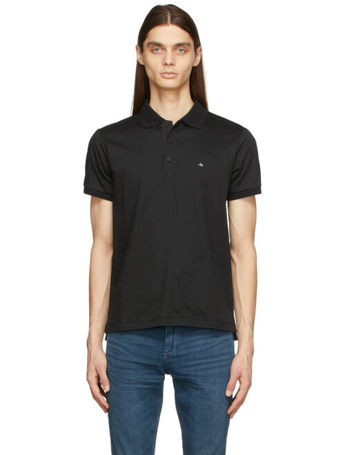 rag & bone Black Interlock Polo