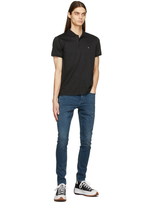 rag & bone Black Interlock Polo