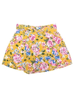 Women's Printed Elastic Tie High Waist Culottes Beach Summer Shorts