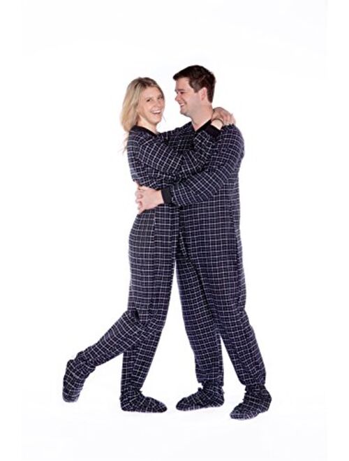 Buy Big Feet Pajama Co Plaid Cotton Flannel Adult Footie Onesie Drop Seat Pajamas For Men And 1337