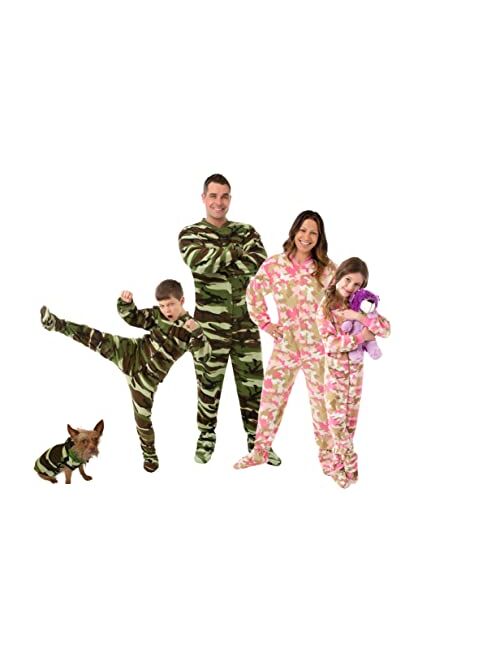 Big Feet Pajama Co. One Piece Micro Polar Fleece Adult Footed Onesie Pajamas with Drop Seat