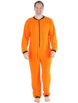 Sleepyheads Men's Fleece Non-Footed Solid Color Onesie Pajamas Jumpsuit