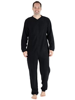 Sleepyheads Men's Fleece Non-Footed Solid Color Onesie Pajamas Jumpsuit