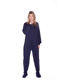 Big Feet Pajama Co. One Piece Cotton Knit Adult Men's & Women's Footed Onesie Pajama