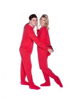 Big Feet Pajama Co. One Piece Cotton Knit Adult Men's & Women's Footed Onesie Pajama