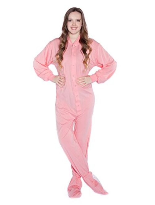 Big Feet Pajama Co. One Piece Cotton Knit Adult Men's & Women's Footed Onesie Pajama