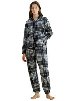 Latuza Adults Fleece Hooded Onesie Pajamas for Men or Women