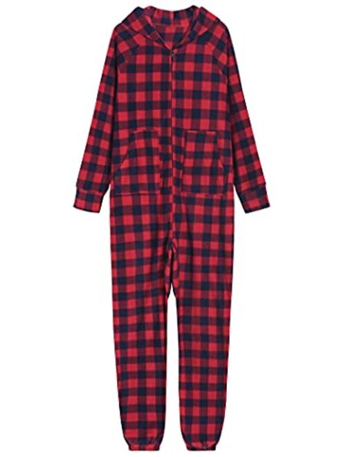 Latuza Adults Fleece Hooded Onesie Pajamas for Men or Women