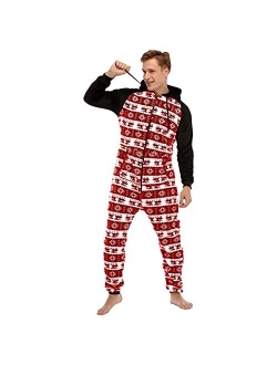 LLDYYDS Mens Onesie Pajamas Ultra Soft Thermal Union Suit One Piece Pajama Sleepwear Flannel Loungewear with Hood