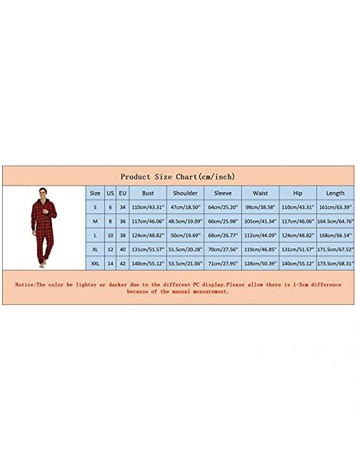 Xyuh Flannel Pajamas Sets for Men Soft One Piece Jumpsuit Plaid Print Hooded Sleepwear Winter Fleece Onesie Plus Size