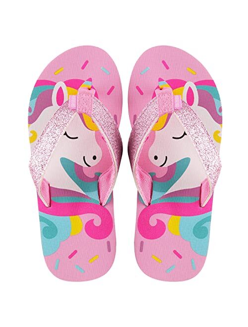 Watelves Boys Girls Flip Flops with Arch Support, Youth Big Kids Summer Slip on Thong Slide Sandals for Beach Pool Shower