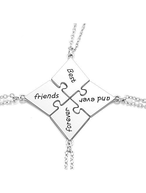 Jovivi Silver Tone Alloy BFF Necklace for 2-5 Best Friends Matching Heart Pendant Friendship Necklaces Women Girl Jewelry Gift