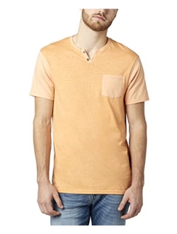 Men's Short Sleeve Split Neck Henley