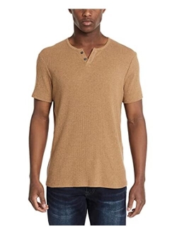 Men's Short Sleeve Split Neck Henley