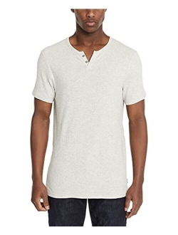 Men's Short Sleeve Split Neck Henley