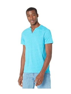 Men's Short Sleeve Split Neck Henley