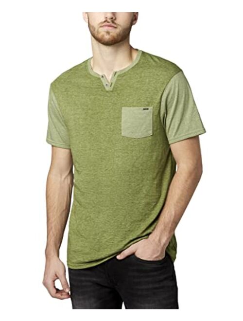 Buffalo David Bitton Men's Short Sleeve Split Neck Henley