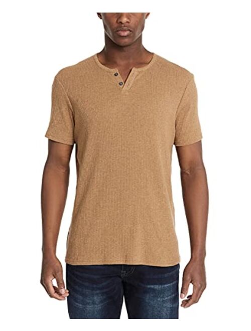 Buffalo David Bitton Men's Short Sleeve Split Neck Henley