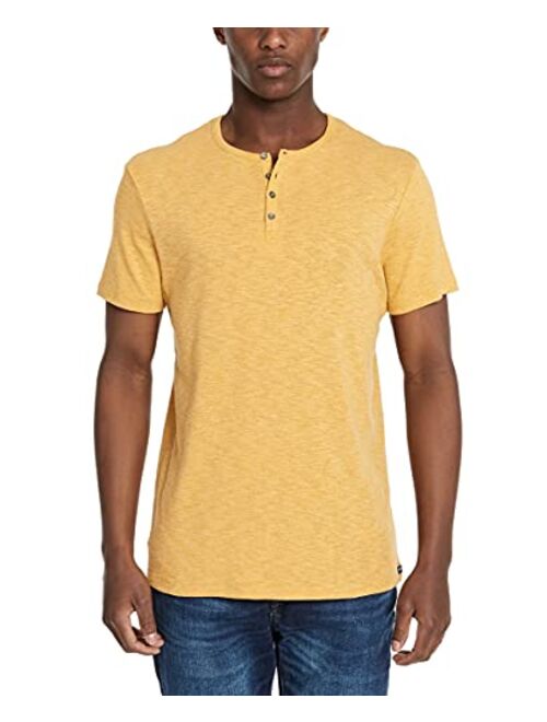 Buffalo David Bitton Men's Short Sleeve Split Neck Henley