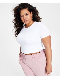 Plus Size Bodycon Crop Top, Created for Macy's