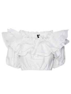 Women's Ree Crop Frill Top