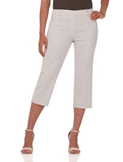 Rekucci Women's Ease into Comfort Capri with Button Detail